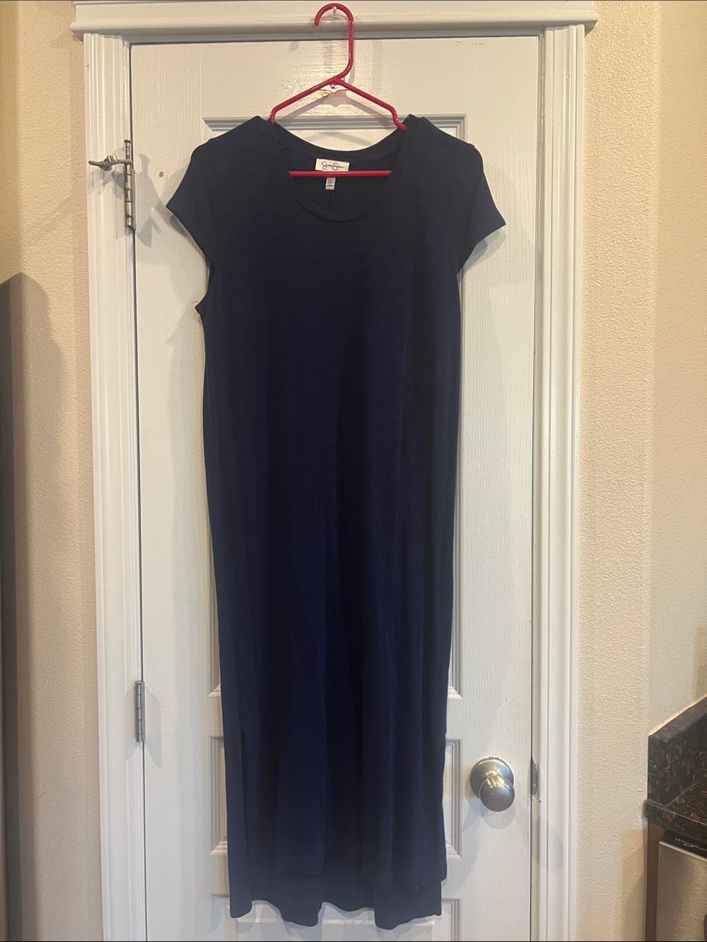 Jessica Simpson Navy Short-Sleeve Maxi Dress